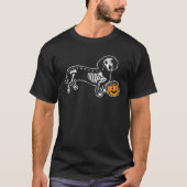 T-shirt Dachshund Skeleton Jack O Lantern Funny Halloween  (Devant)