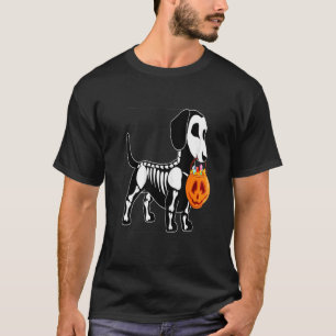 T-shirt Dachshund Skeleton Jack-o'-lantern Halloween