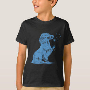 T-shirt Dachshund soufflant des vœux pissenlit amoureux d'