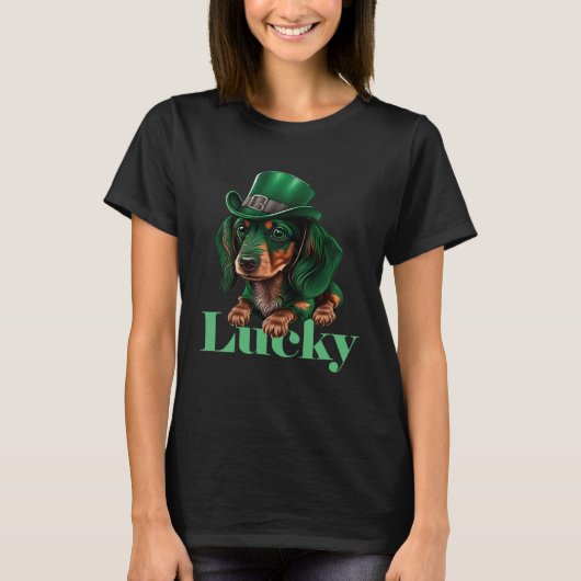 T-shirt Dachshund St Patrick s Day Leprechaun Dog (Devant)