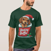 T-shirt Dachshund Stocker Stuffer Design de Noël (Devant)