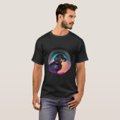 T-shirt Dachshund Synthwave 80s Retrowave Aesthetic (Devant entier)