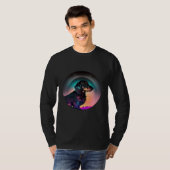 T-shirt Dachshund Synthwave 80s Retrowave Aesthetic 2 (Devant entier)