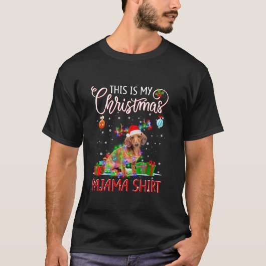 T-shirt Dachshund Tree Light Chien Noël C'Est Mon Noël (Devant)
