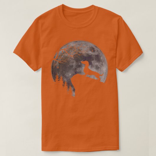 T-shirt Dachshund Under Moon Halloween Dog Lovers (Design devant)