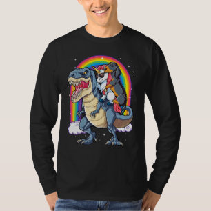 T-shirt Dachshund Unicorn équitation Dinosaur T Rex Girls