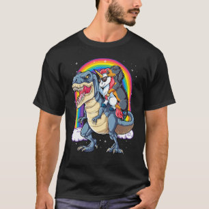 T-shirt Dachshund Unicorn équitation Dinosaur T Rex Girls