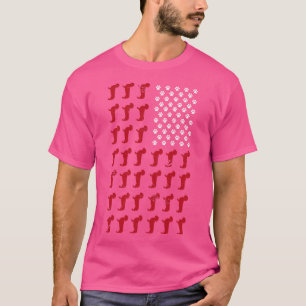 T-shirt Dachshund USA Drapeau animal Wiener Chien