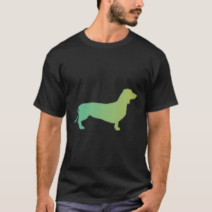 T-shirt Dachshund Vert À Jaune