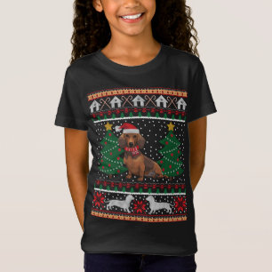 T-Shirt Dachshund Vilain Noël Drôle Amoureux des chiens de