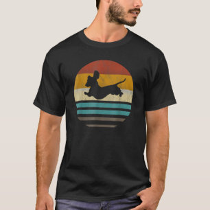 T-shirt Dachshund Vintage Silhouette 60s les années 70 Ret