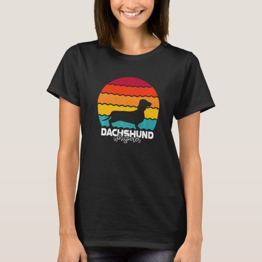 T-shirt Dachshund Whisperer Retro Premium (Devant)