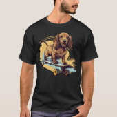 T-shirt Dachshund wiener sausage dog Cute Graphic with a S (Devant)