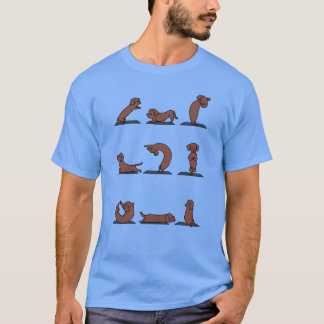 T-shirt Dachshund yoga girl