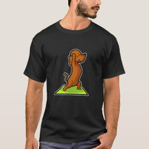 T-shirt Dachshund Yoga Poses Sport Gymnastique Ohmmm Coeur