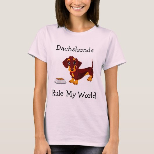 T-shirt Dachshunds dirigent mon monde Dames Tee - shirt Ri (Devant)