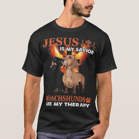T-shirt Dachshunds Jésus (Devant)