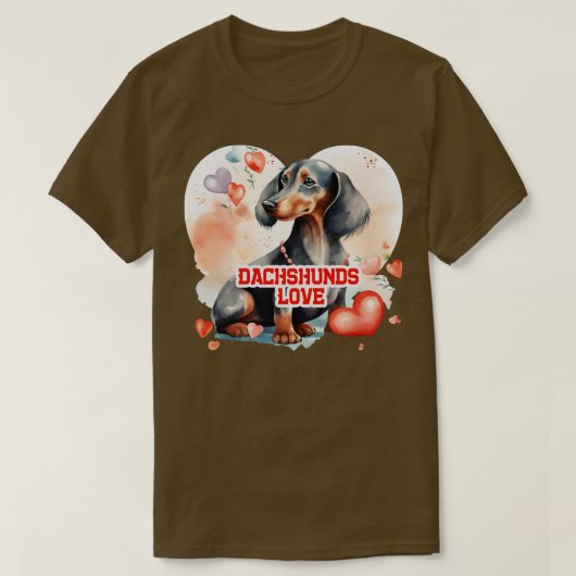 T-shirt Dachshunds Love 1 (Design devant)