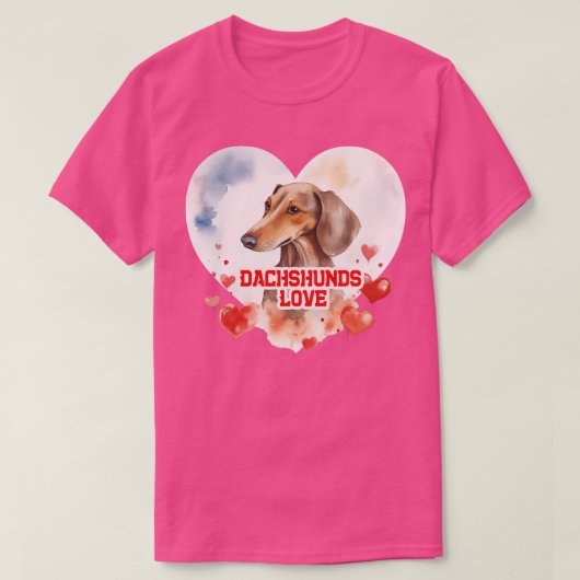 T-shirt Dachshunds Love 2 (Design devant)