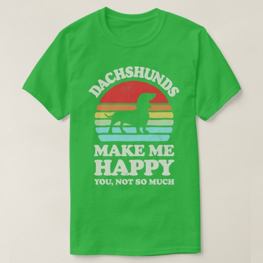 T-shirt Dachshunds me rendre heureux Sunset Retro pour les (Design devant)
