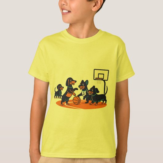 T-shirt Dachshunds playing Basket Ball (Devant)