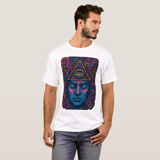 T-Shirt d'activation des yeux - Psychédélique (Devant entier)