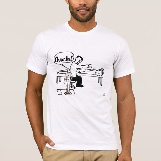T-shirt d'acuponcture comique (Devant)