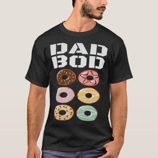 T-shirt Dad Bod   Donut Six Pack Daddy Gym (Devant)