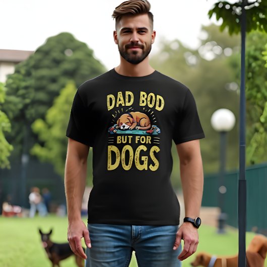 T-shirt DAD BOD mais pour Chiens Fun Retro