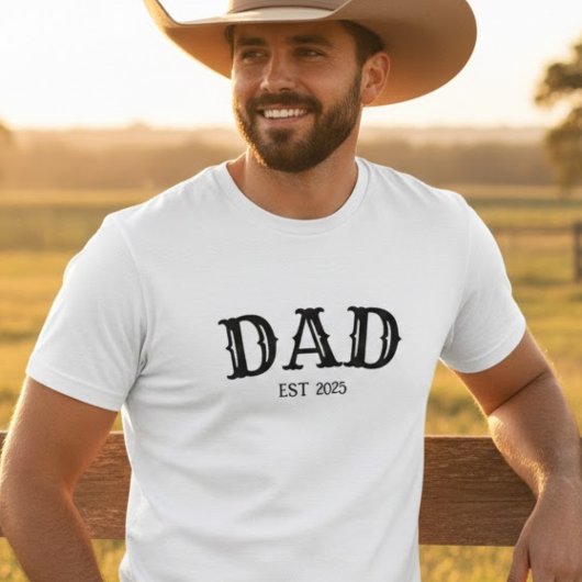T-shirt Dad Bold Text Est 2025