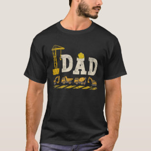 T-shirt DAD Construction Excavatrice Enfants Famille Corre