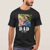 T-shirt Dad Established Simple Bold White Text and Photo (Devant)
