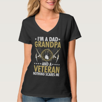 T-shirt Dad Grandpa Veteran American Flag Patriotic Grandf