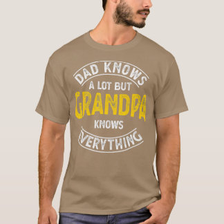 T-shirt Dad Knows A Lot But Grandpa Knows Everything Funny