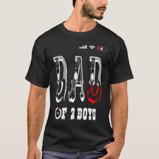 T-shirt DAD of 2 Boys father or grandpa of 2 kids  11