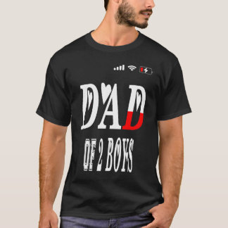 T-shirt DAD of 2 Boys father or grandpa of 2 kids  13