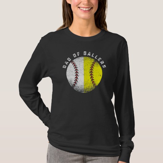 T-shirt Dad Of Ballers Baseball Softball Father s Day (Devant)