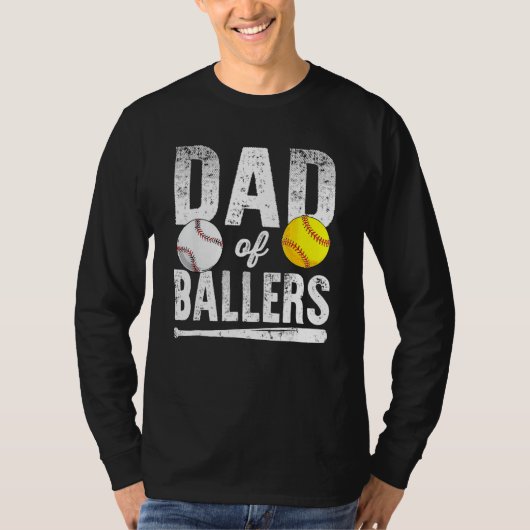 T-shirt Dad Of Ballers Softball Baseball Player Dad Father (Devant)