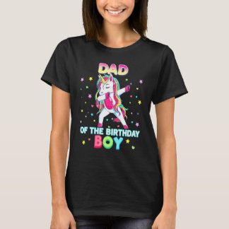 T-shirt Dad Of The Birthday Boy Dabbing Unicorn Family Mat