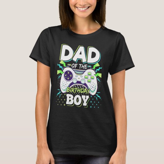 T-shirt Dad Of The Birthday Boy Matching Video Game Birthd (Devant)