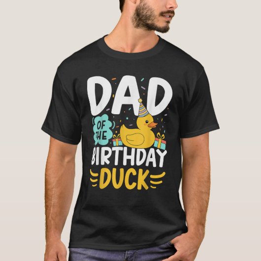 T-shirt Dad Of The Birthday Duck Boy Rubber Duck Bday Fami (Devant)