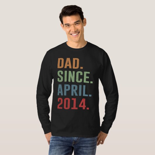 T-shirt Dad Since April 2014 (Devant entier)