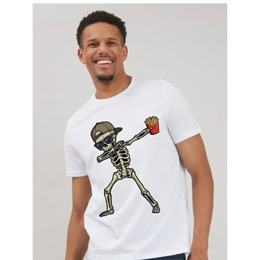 T-shirt dad tax Dabbing Skeleton French Fries for dads