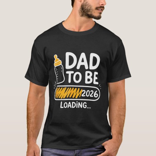T-shirt Dad To Be 2026 Loading Promoted To Daddy 1st Time (Devant)
