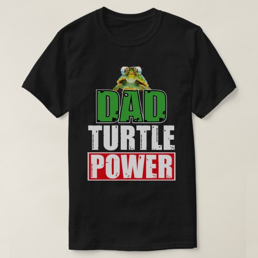 T-shirt dad turtle power Ninja Turtles Father's Day animal (Design devant)