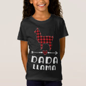 T-Shirt Dada Llama Noël Rouge Plaid Buffalo Famille Matc (Devant)
