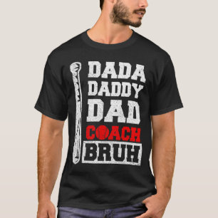 T-shirt dada papa papa entraîneur frère Baseball Fête des