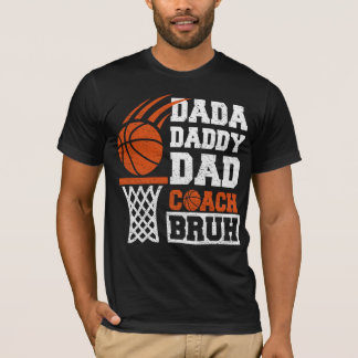 T-shirt dada papa papa entraîneur frère Basketball Fête de