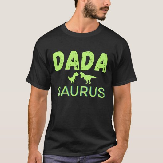 T-shirt Dada Saurus Correspondant Famille Anniversaire Din (Devant)
