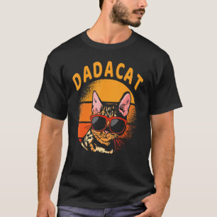 T-shirt Dadacat Vintage Chat Papa Retro Fête des pères Hom